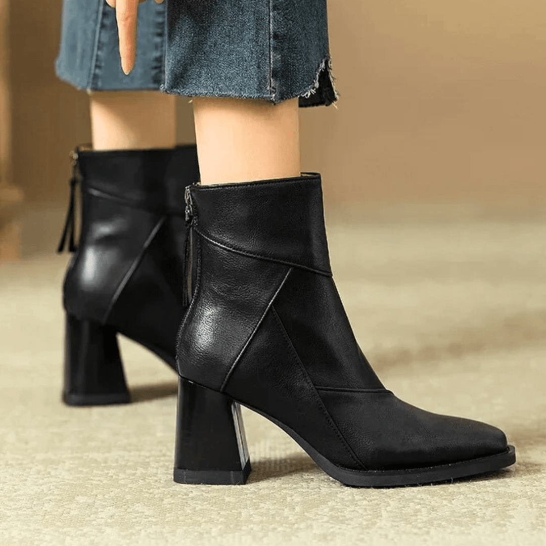 Einav - Bottines à Talon Épais de Style Britannique