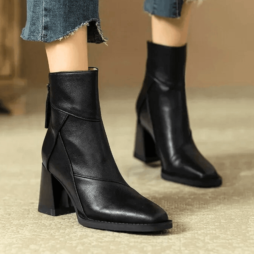 Einav - Bottines à Talon Épais de Style Britannique