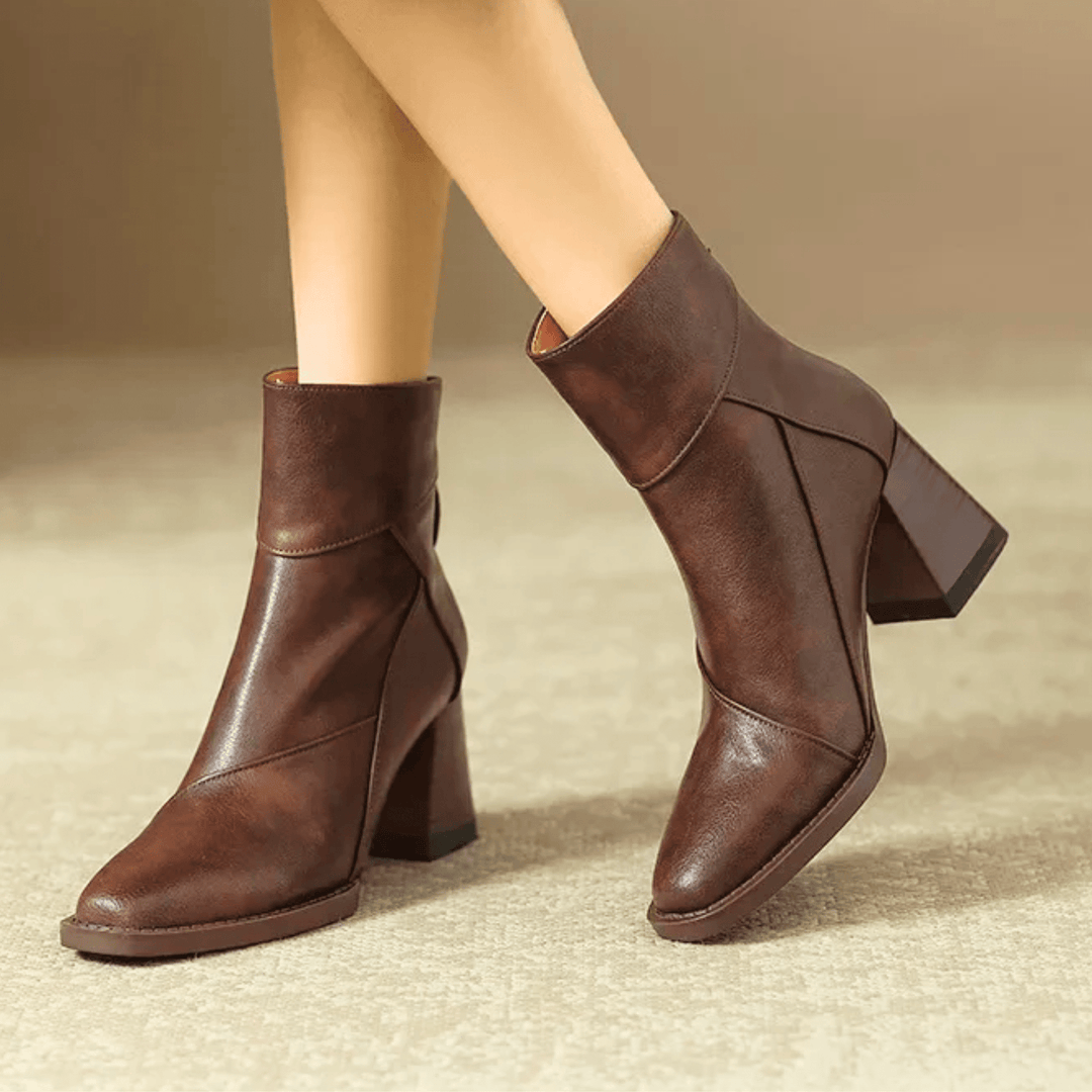 Einav - Bottines à Talon Épais de Style Britannique