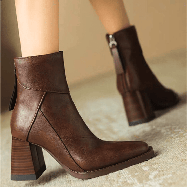 Einav - Bottines à Talon Épais de Style Britannique