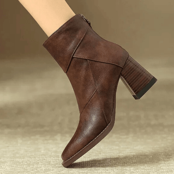 Einav - Bottines à Talon Épais de Style Britannique