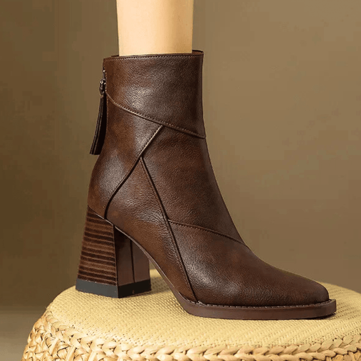 Einav - Bottines à Talon Épais de Style Britannique