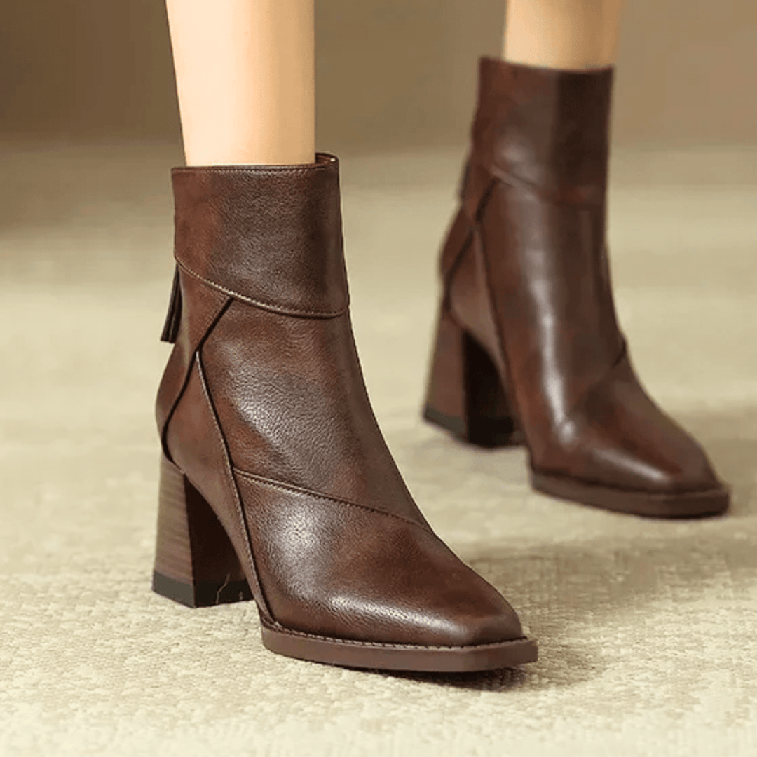 Einav - Bottines à Talon Épais de Style Britannique