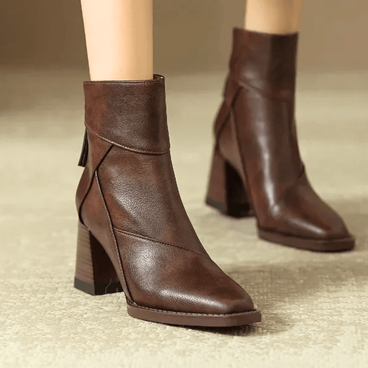 Einav - Bottines à Talon Épais de Style Britannique